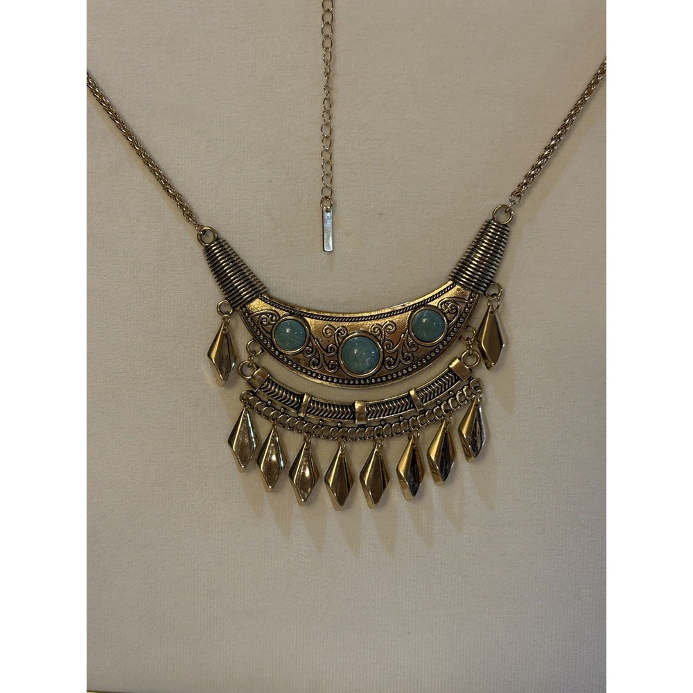 Isadora Necklace Statement Goldtone Chain Signed
